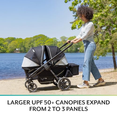 Evenflo Pivot Xplore Dreamz All-Terrain Stroller Wagon with Bassinet Insert, 2024, Jetsetter Black - Image 3