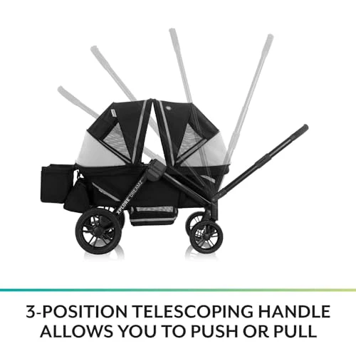 Evenflo Pivot Xplore Dreamz All-Terrain Stroller Wagon with Bassinet Insert, 2024, Jetsetter Black - Image 4