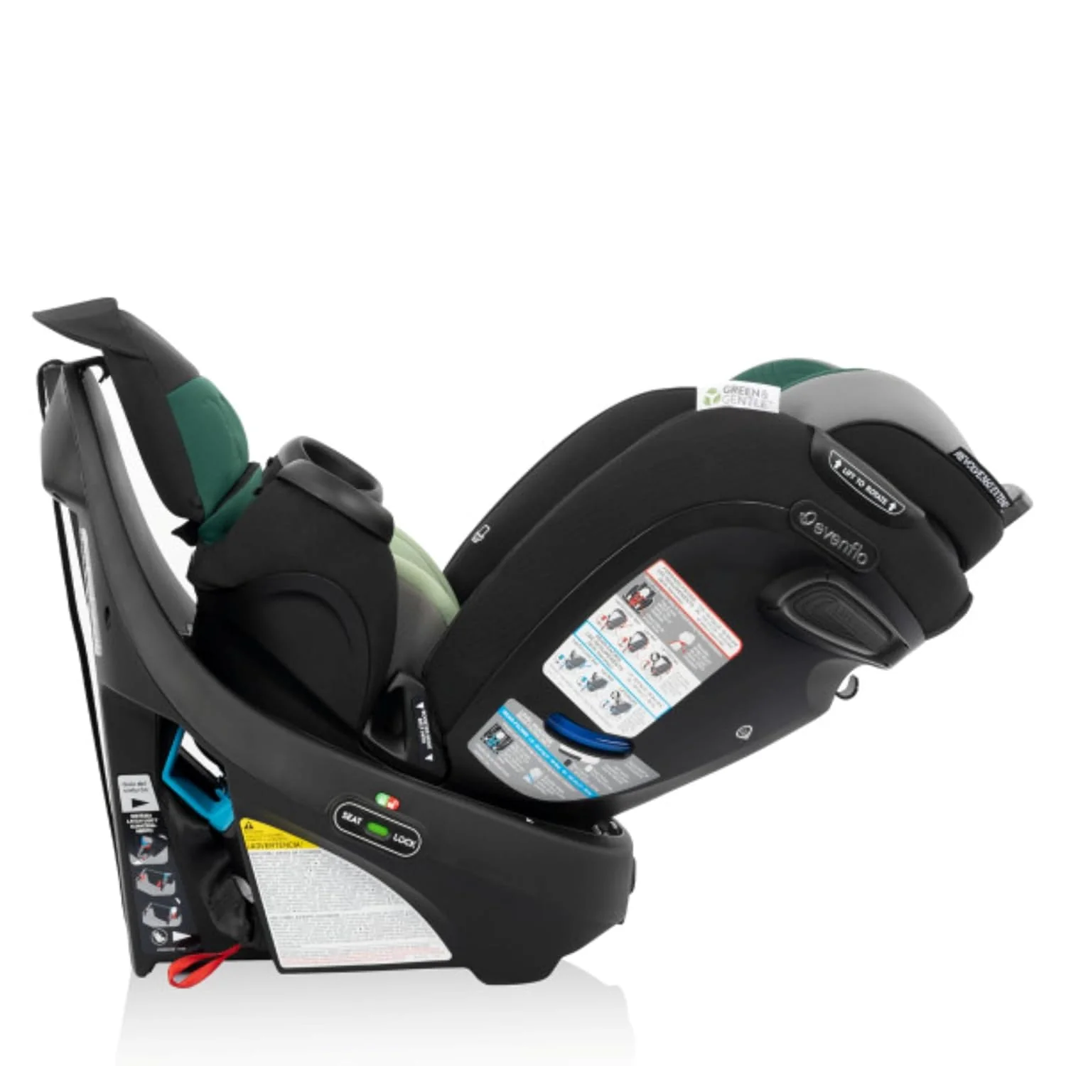 Evenflo Revolve 360 Extend All-in-One Rotating Car Seat with Green & Gentle Fabric, Emerald, 2025 - Image 3