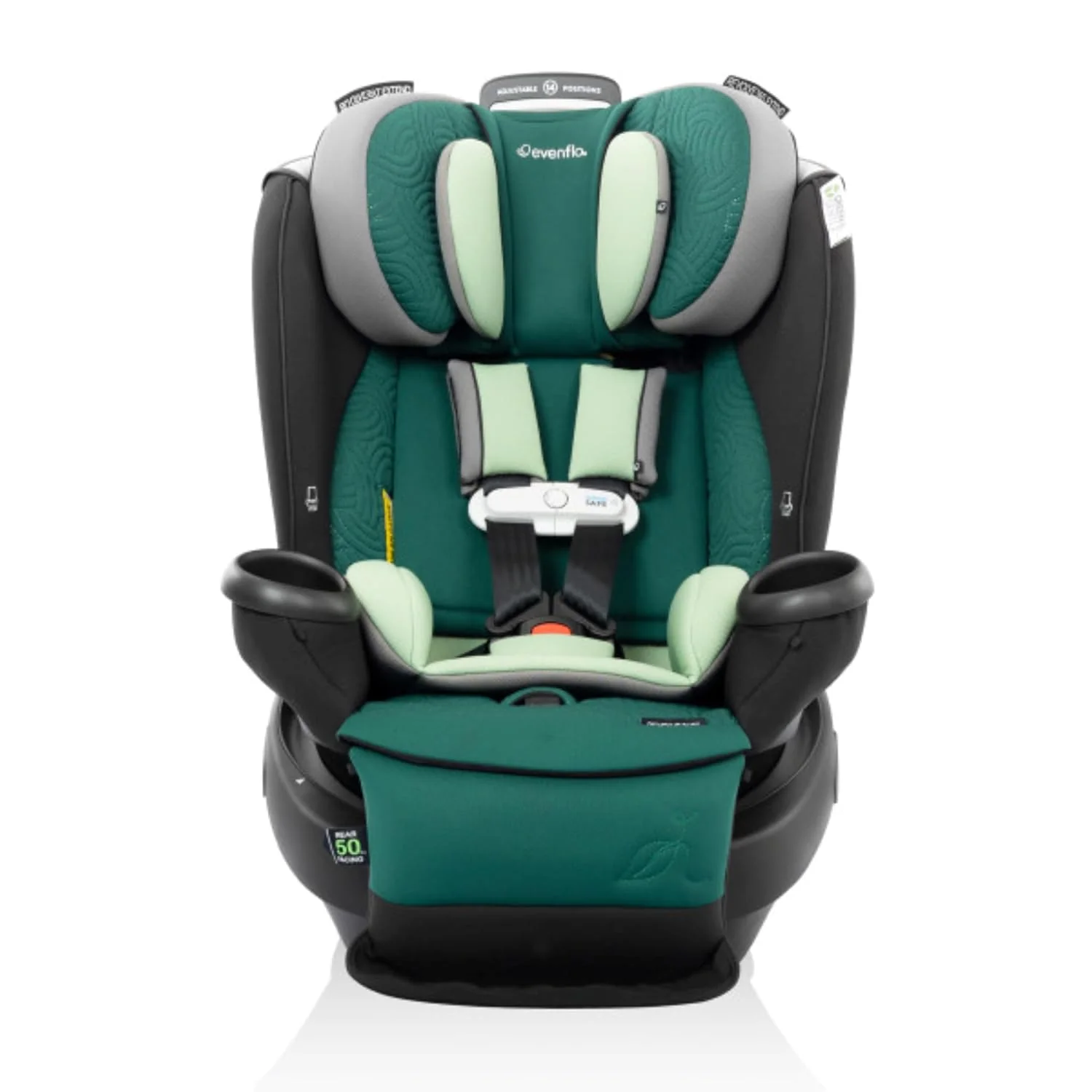 Evenflo Revolve 360 Extend All-in-One Rotating Car Seat with Green & Gentle Fabric, Emerald, 2025 - Image 4