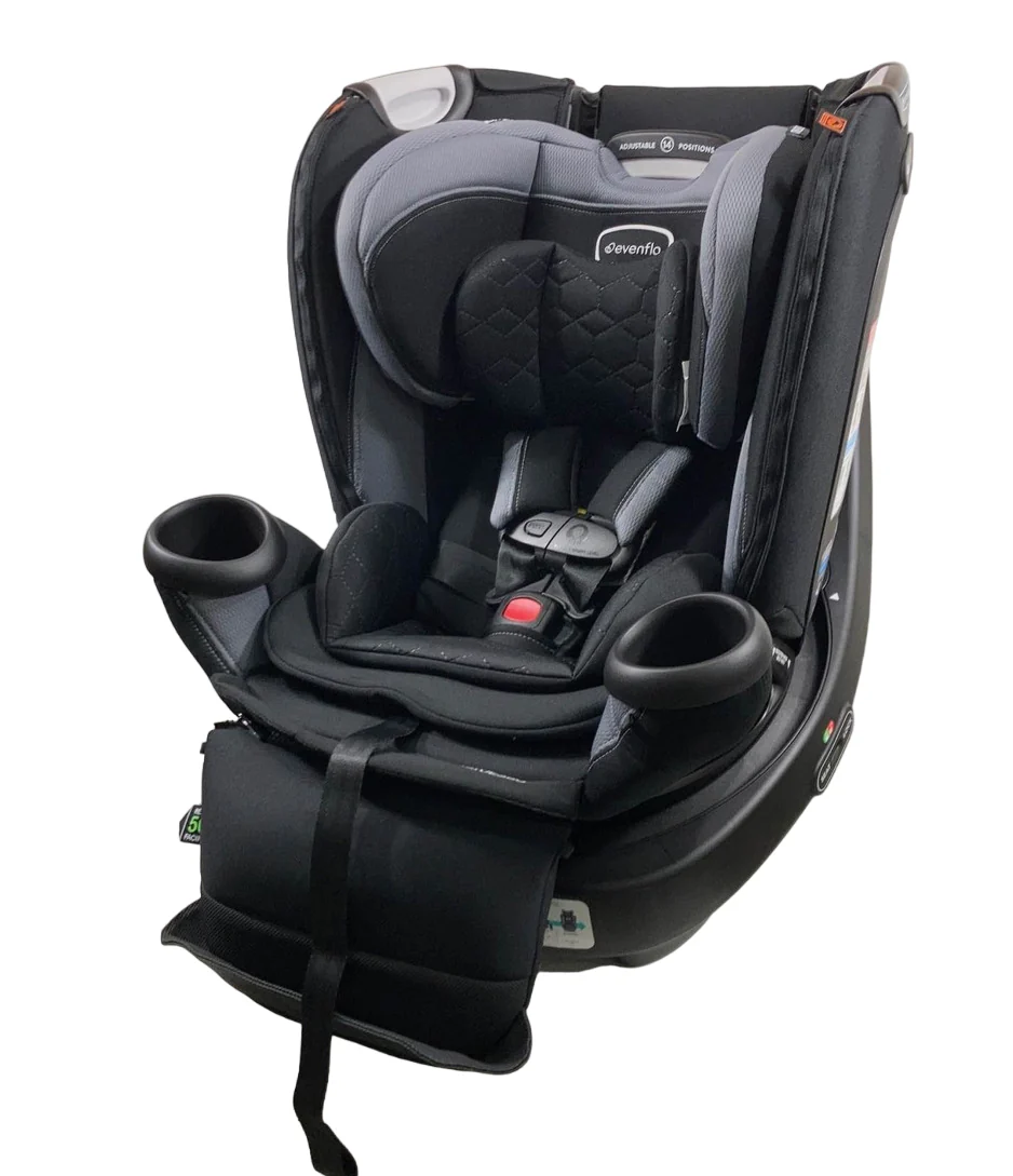 Evenflo Revolve 360 Extend All-in-One Rotating Car Seat with Quick Clean Cover, 2023, Revere Gray