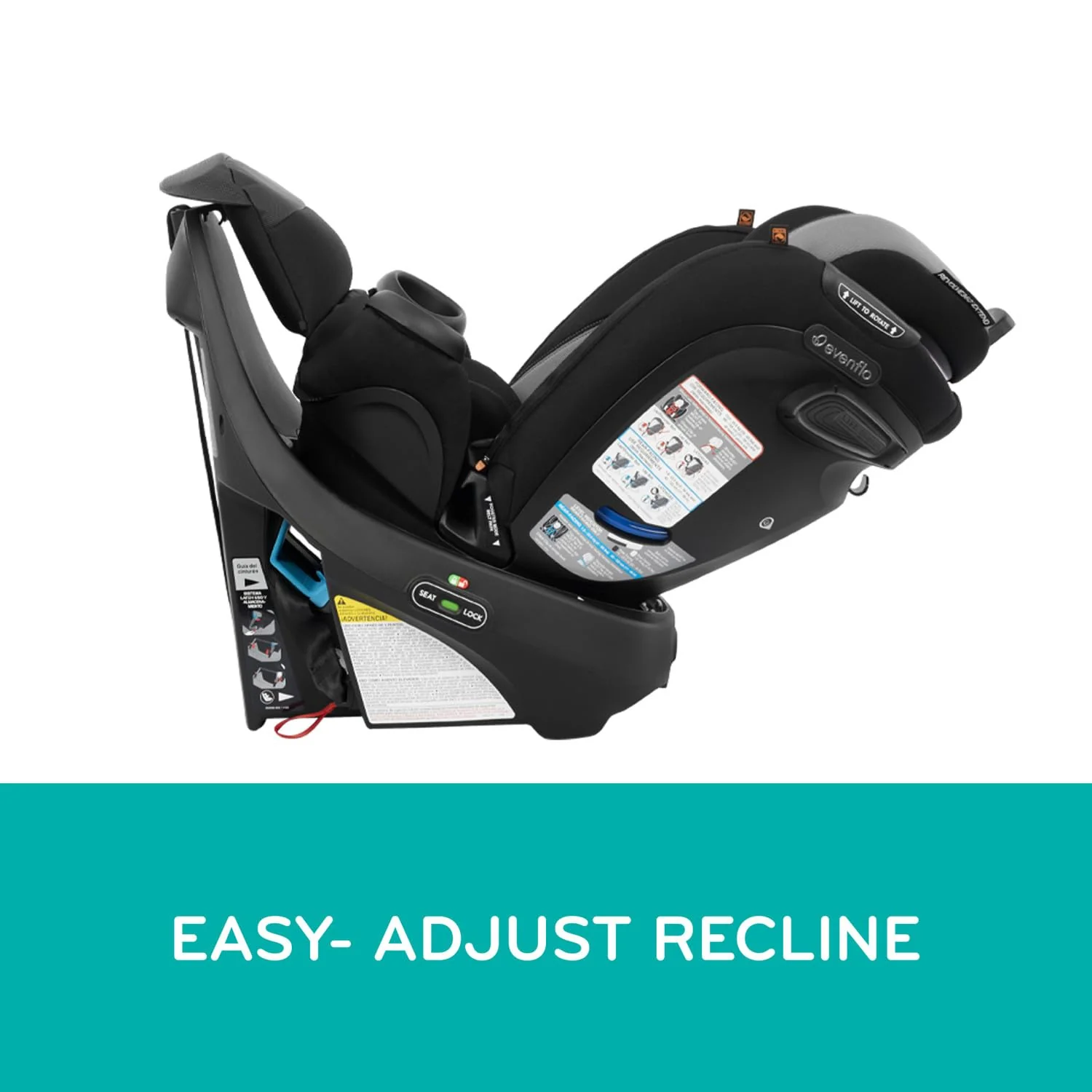 Evenflo Revolve 360 Extend All-in-One Rotating Car Seat with Quick Clean Cover, Revere Gray, 2025 - Image 3