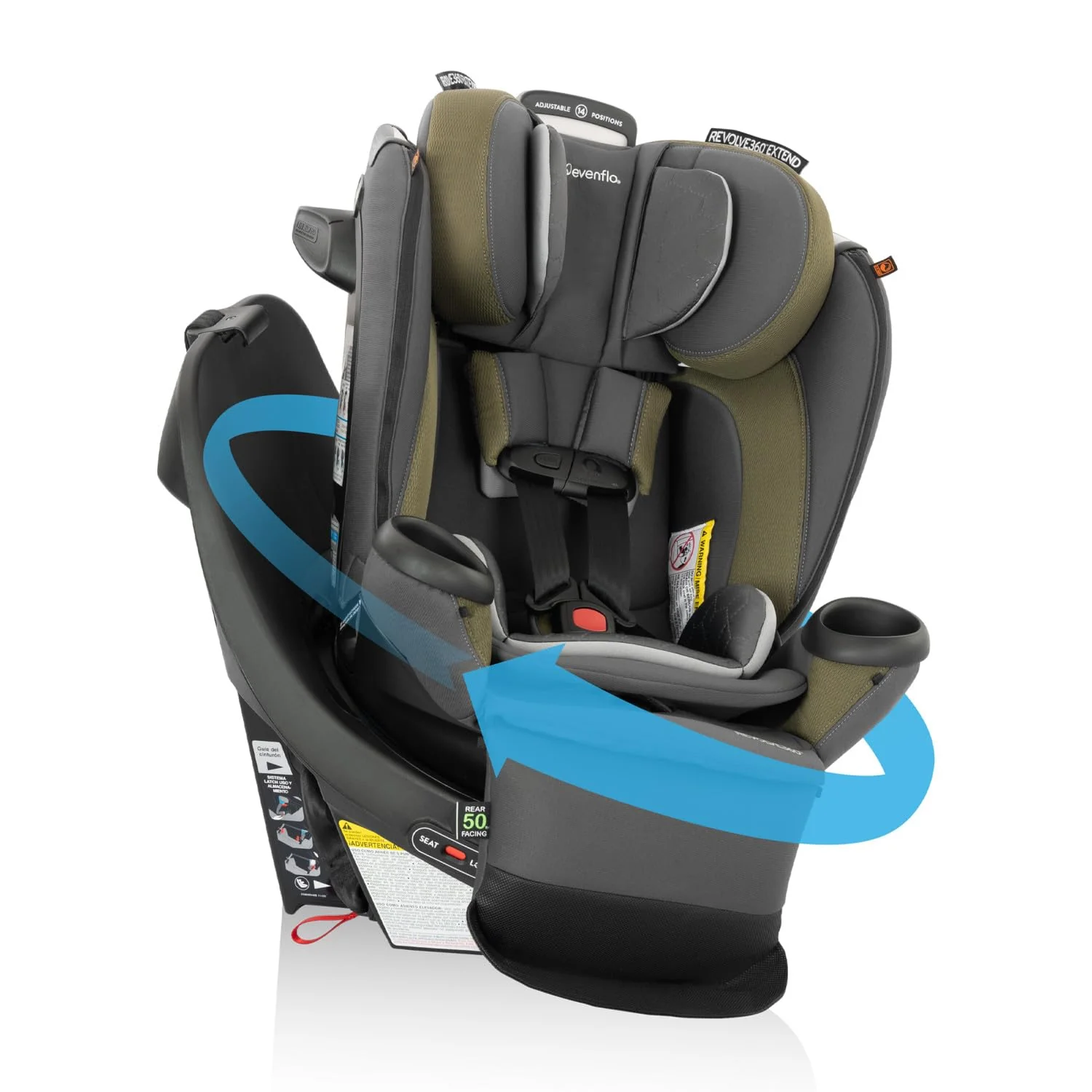 Evenflo Revolve 360 Extend Rotational Convertible Car Seat, Rockland Green, 2025