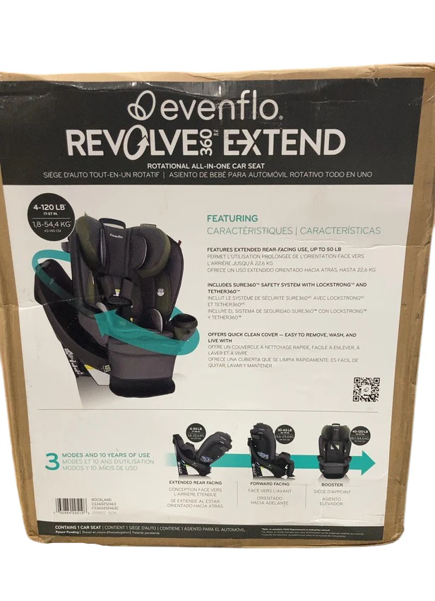 Evenflo Revolve 360 Extend Rotational Convertible Car Seat, Rockland Green, 2025 - Image 8