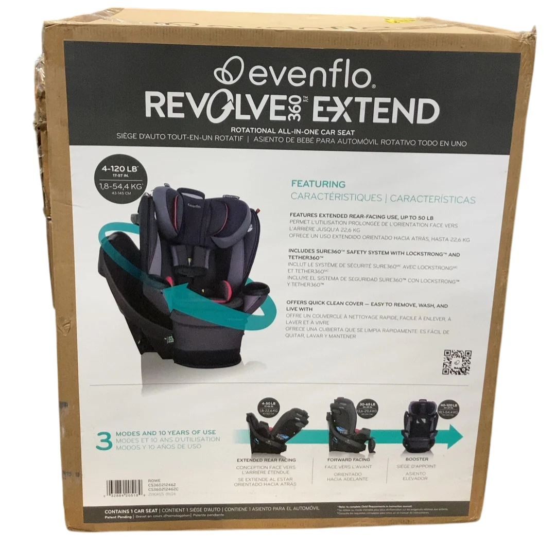 Evenflo Revolve 360 Extend Rotational Convertible Car Seat, Rowe Pink, 2025 - Image 2
