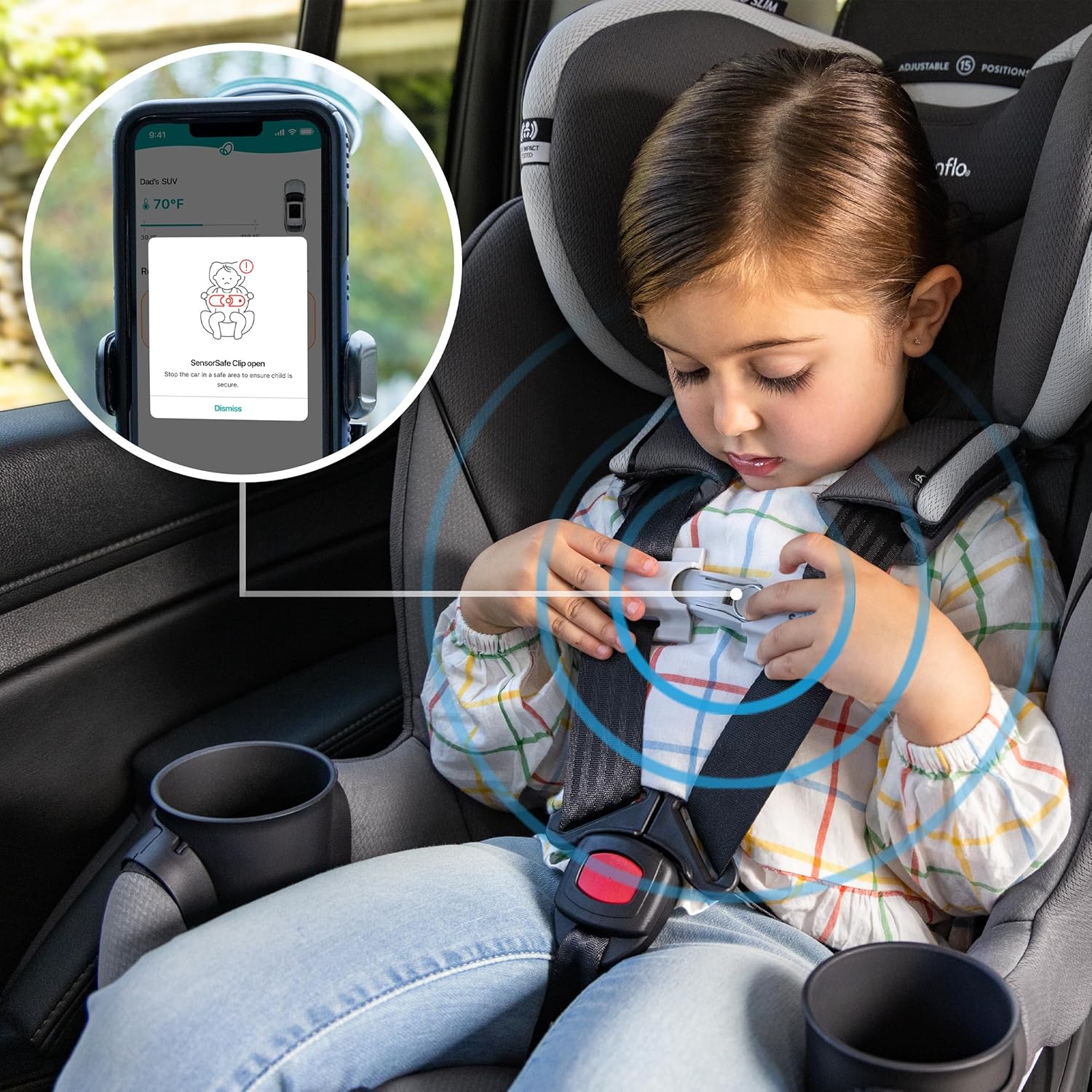 Evenflo Revolve 360 Slim 2-in-1 Rotational Car Seat With SensorSafe, Pearl Gray, 2025 - Image 3