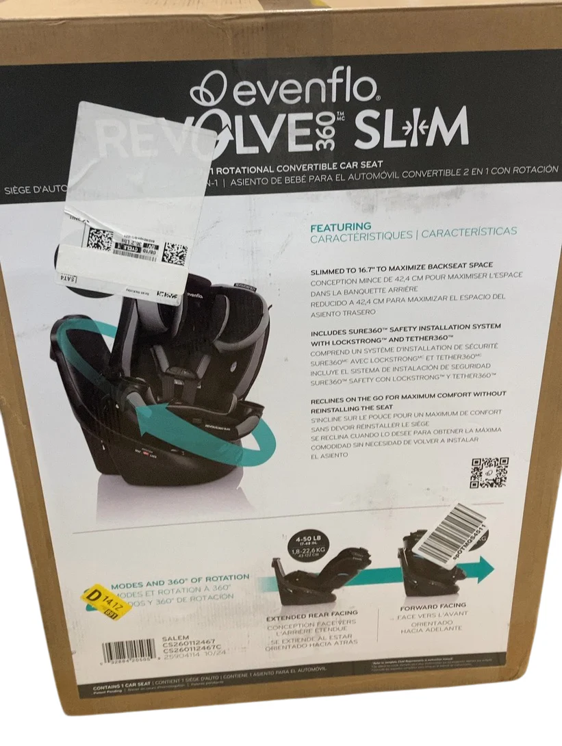 Evenflo Revolve 360 Slim 2-in-1 Rotational Car Seat Without SensorSafe, 2025, Salem - Image 3