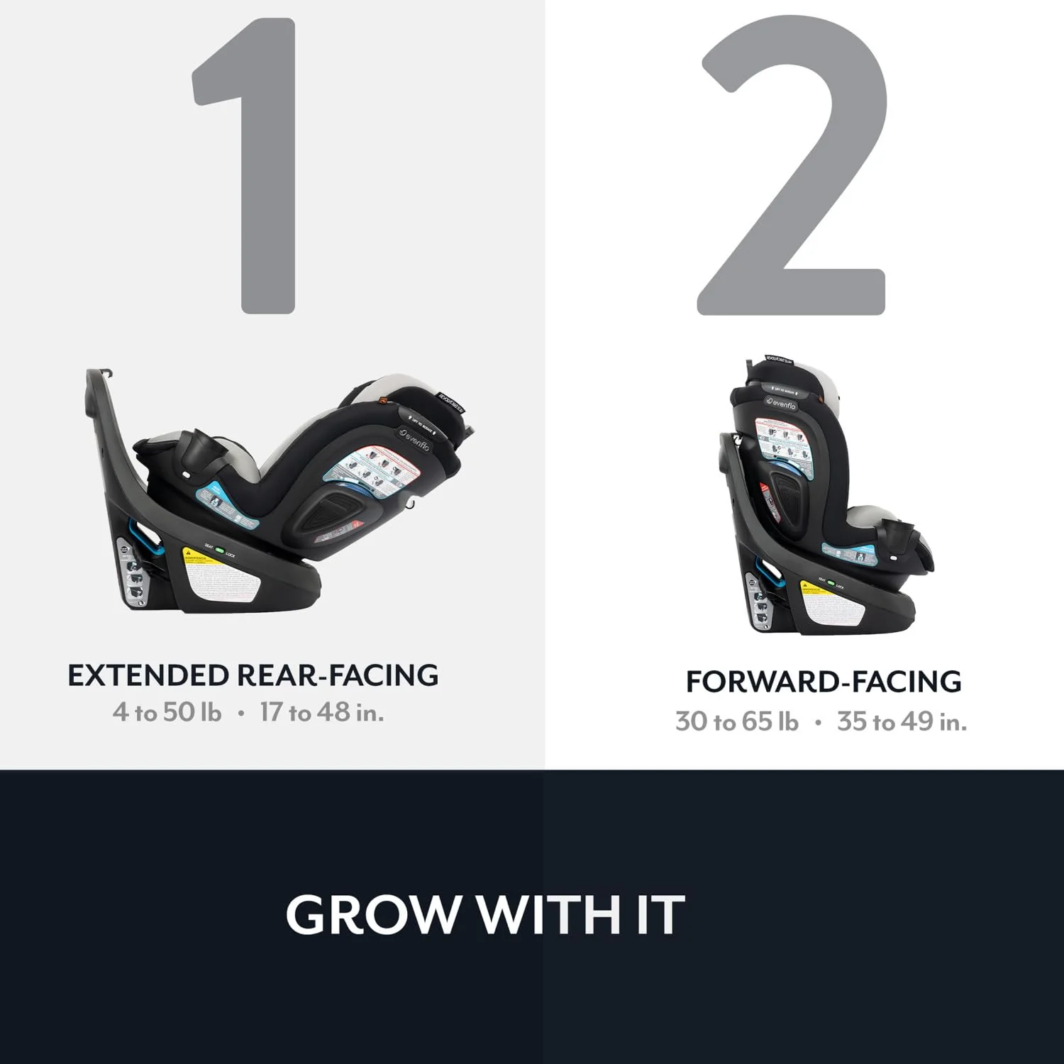 Evenflo Revolve 360 Slim 2-in-1 Rotational Car Seat Without SensorSafe, 2025, Salem - Image 3