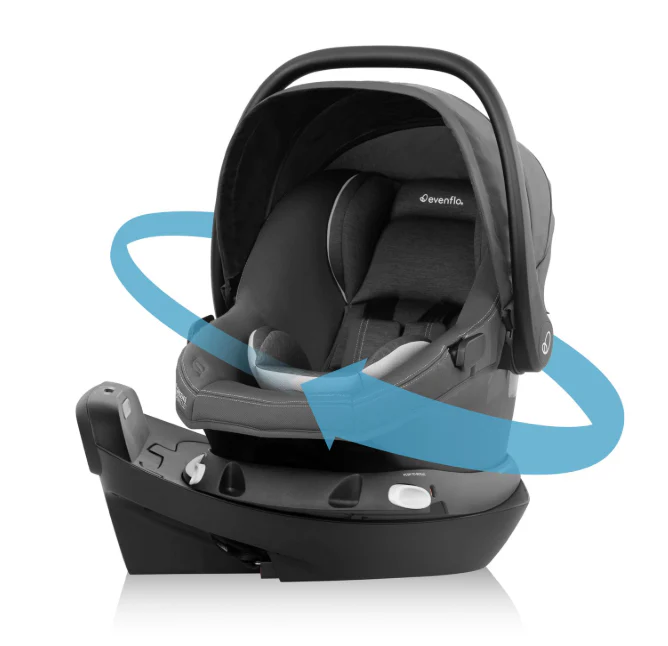 Evenflo Revolve180 LiteMax NXT Rotating Infant Car Seat with SensorSafe and Green & Gentle, 2025, Anchor Gray - Image 2