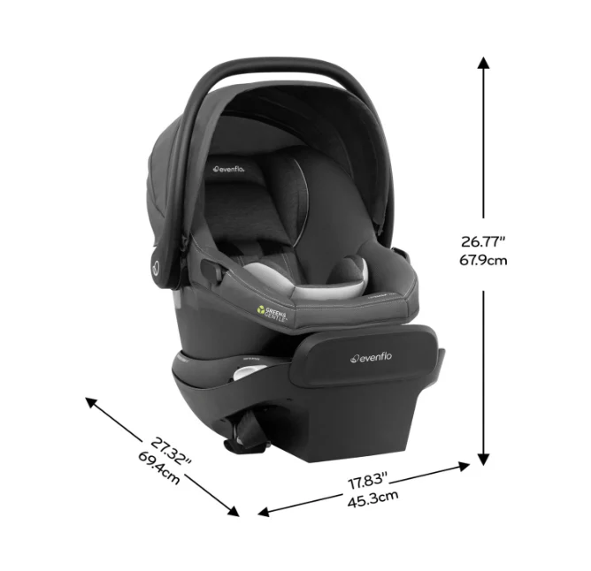 Evenflo Revolve180 LiteMax NXT Rotating Infant Car Seat with SensorSafe and Green & Gentle, 2025, Anchor Gray - Image 3