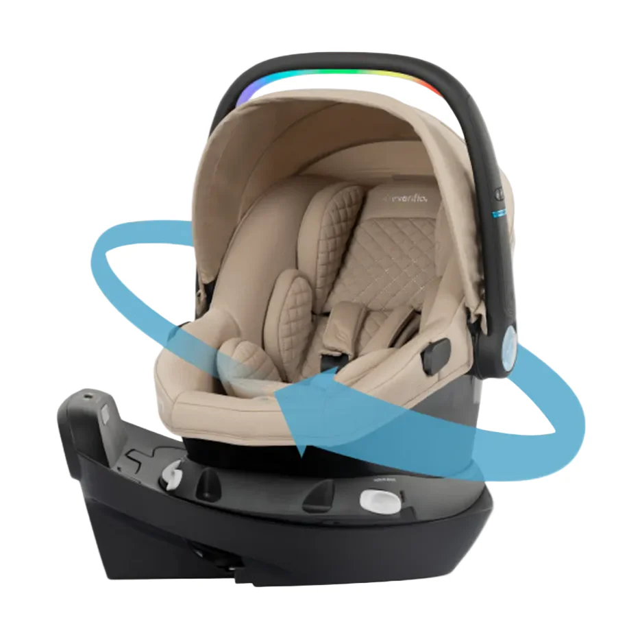 Evenflo Revolve180 LiteMax NXT Rotational Infant Car Seat with SensorySoothe, Topaz, 2026