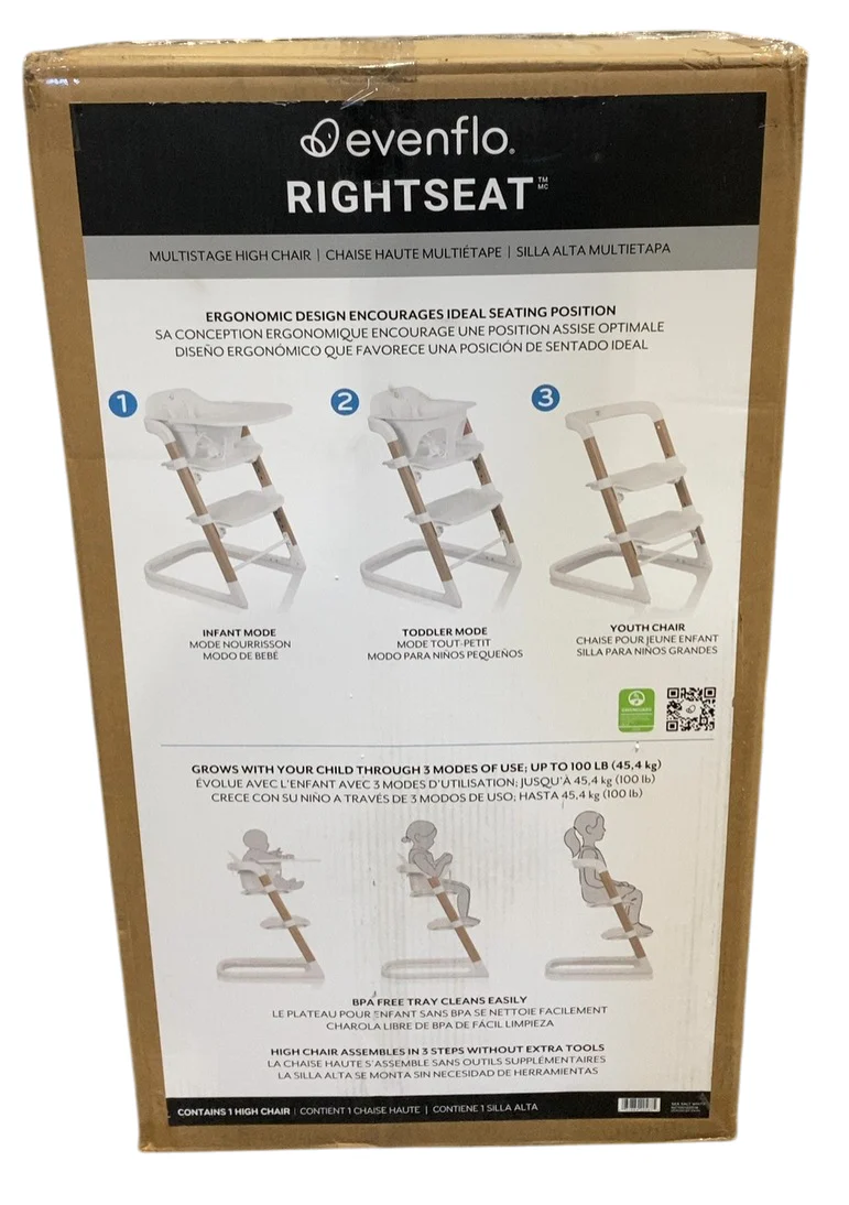 Evenflo RightSeat Multistage High Chair, Sea Salt White - Image 3