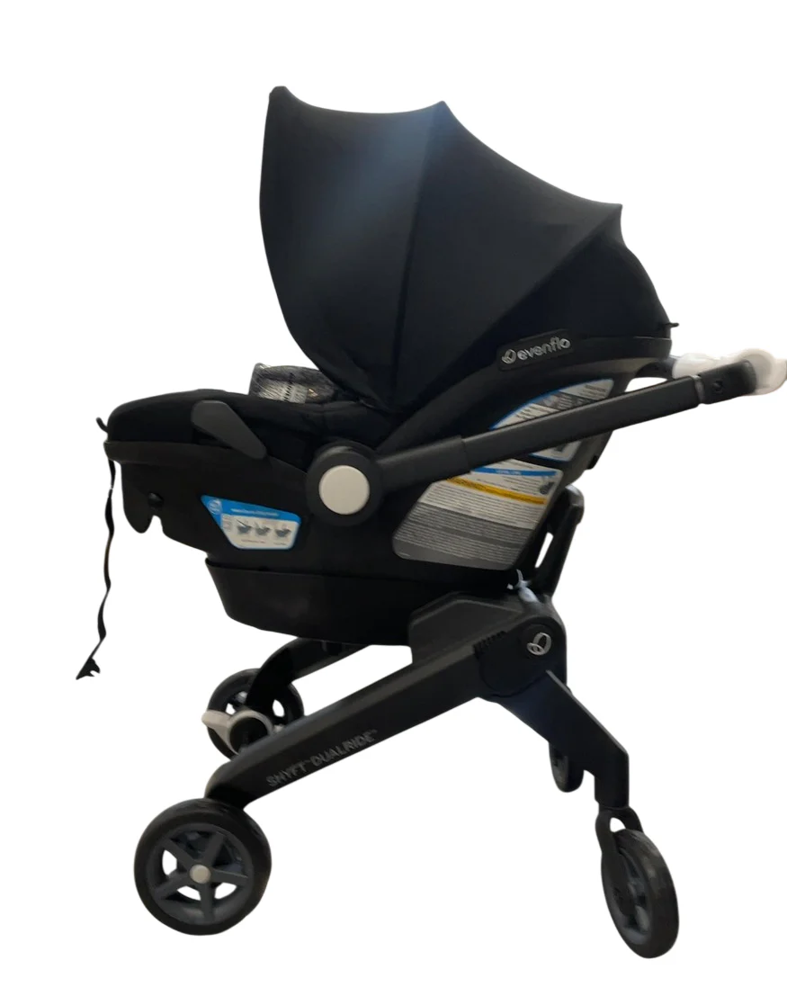 Evenflo Shyft Dual Ride Infant Car Seat Stroller Combo, 2024, Beaufort Black, Original Model - Image 2