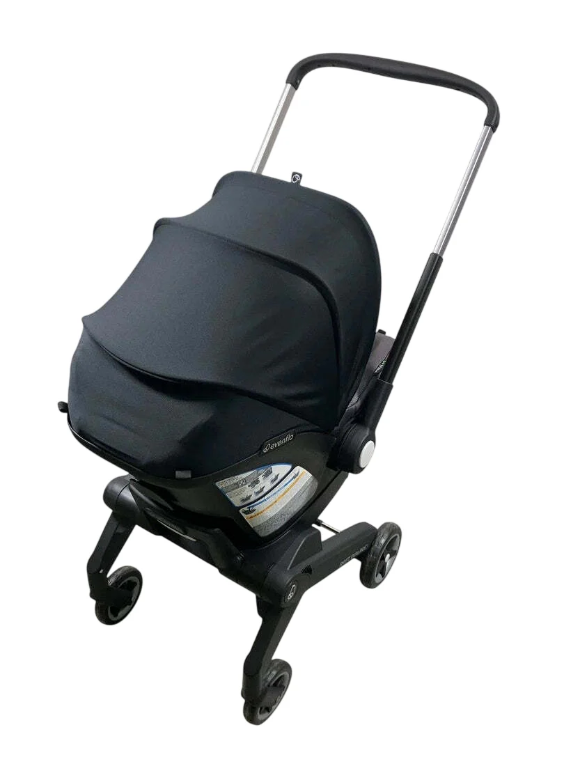 Evenflo Shyft Dual Ride Infant Car Seat Stroller Combo, 2024, Boone Gray, with Carryall Storage