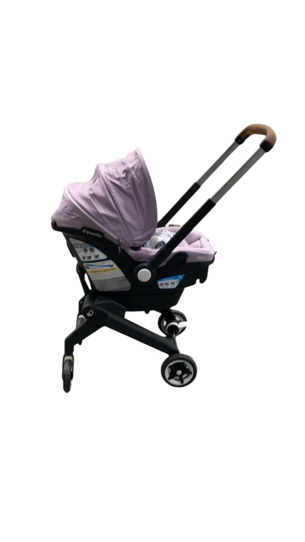 Evenflo Shyft Dual Ride Infant Car Seat Stroller Combo, Agate, 2025, with Carryall Storage and Green & Gentle Fabric - Image 3