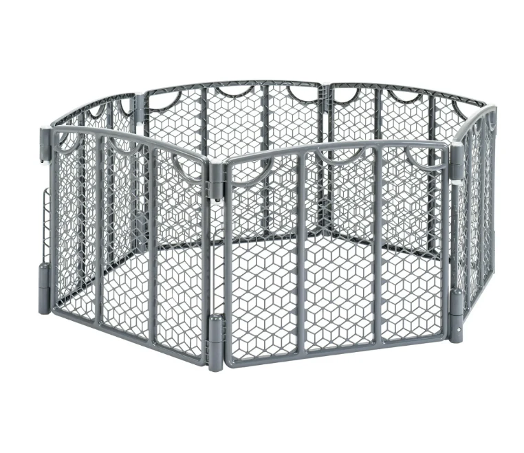 Evenflo Versatile Play Space Adjustable Play Area, 6 Panel, Cool Gray