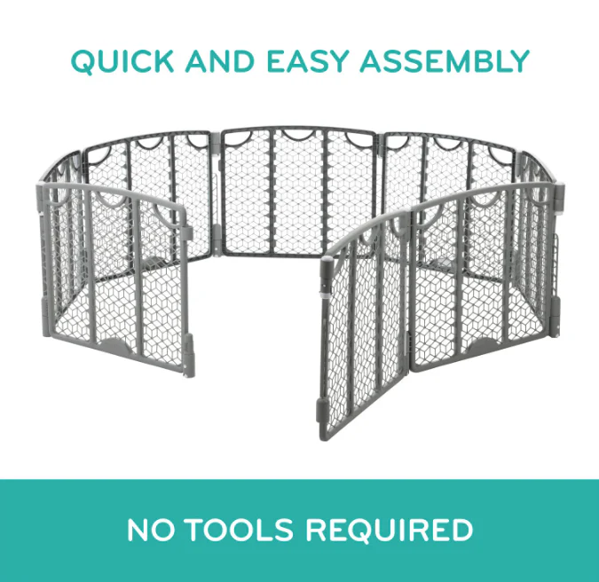 Evenflo Versatile Play Space Adjustable Play Area, 8 Panel, Cool Gray - Image 4