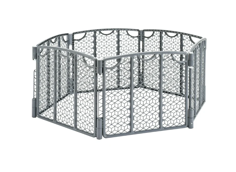 Evenflo Versatile Play Space Adjustable Play Area, 8 Panel, Cool Gray