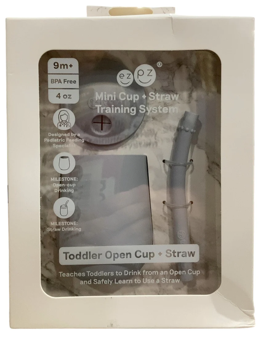 ezpz Mini Cup and Straw, Pewter - Image 4