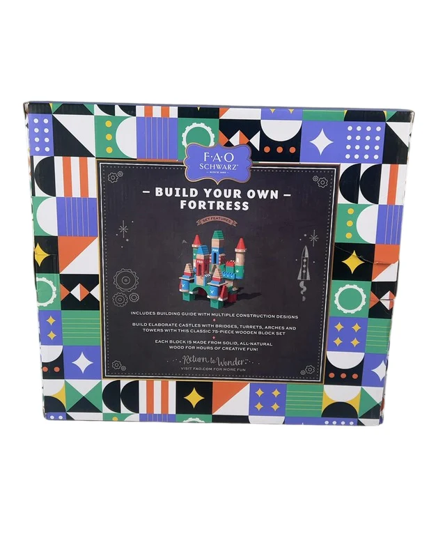 FAO Schwarz Castle Building Blocks, Build Your Own Fortress, 75 Pcs - Image 3