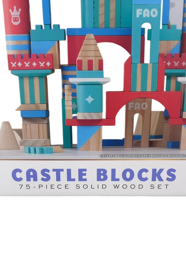 FAO Schwarz Castle Building Blocks, Build Your Own Fortress, 75 Pcs - Image 4