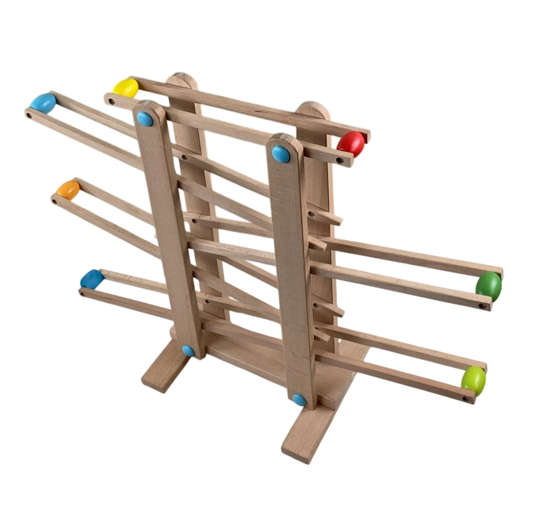 Fat Brain Toys Roll 'n Go Wooden Marble Run, 2+ - Image 3