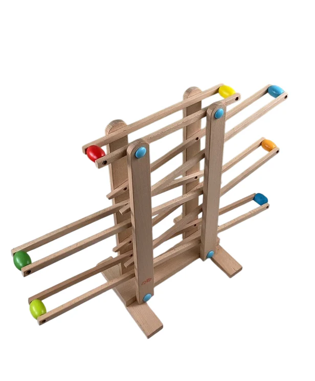 Fat Brain Toys Roll 'n Go Wooden Marble Run, 2+ - Image 6
