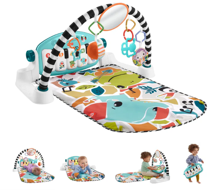 Fisher Price Glow And Grow Kick And Play Piano Activity Mat, New Blue