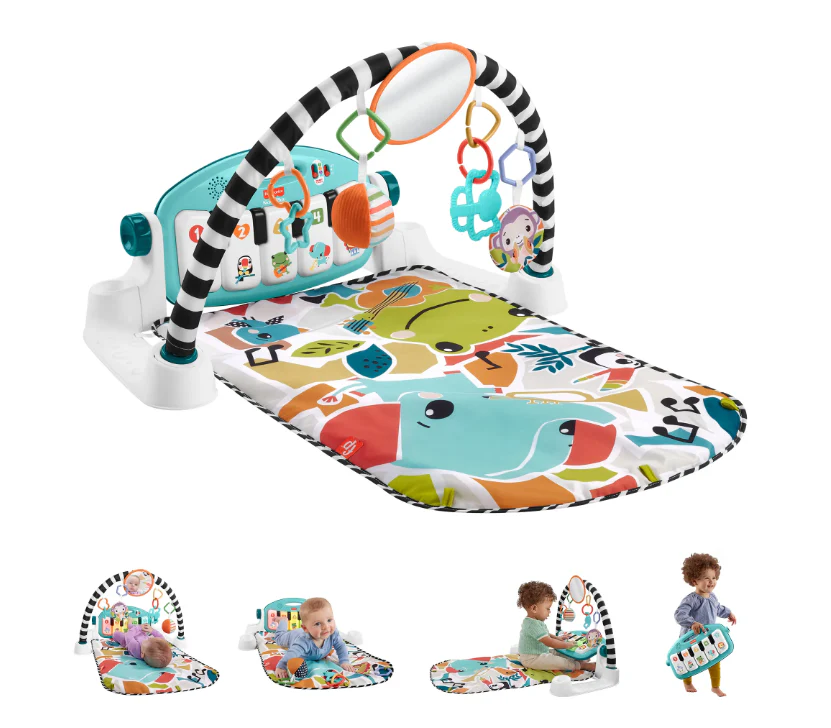 Fisher Price Glow And Grow Kick And Play Piano Activity Mat, New Blue