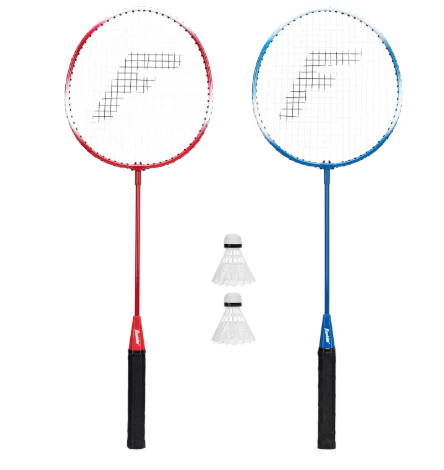 Franklin Sports Badminton Racket + Birdie Set, Red and Blue