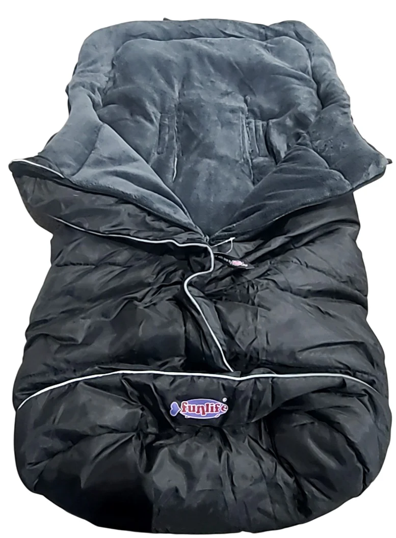 Funlife Anti-kick Winter Warm Stroller Blanket, Black - Image 3