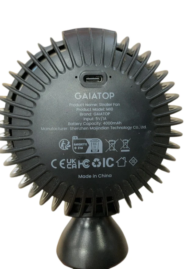 Gaiatop Mini Portable Stroller Fan, Black - Image 3
