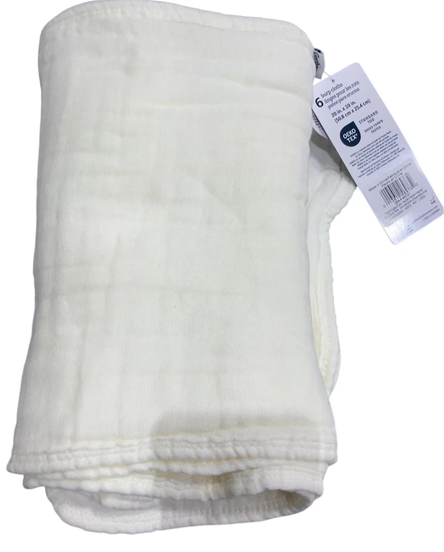 Gerber Burp Cloths, Vanilla, Pack of 6 - Image 2