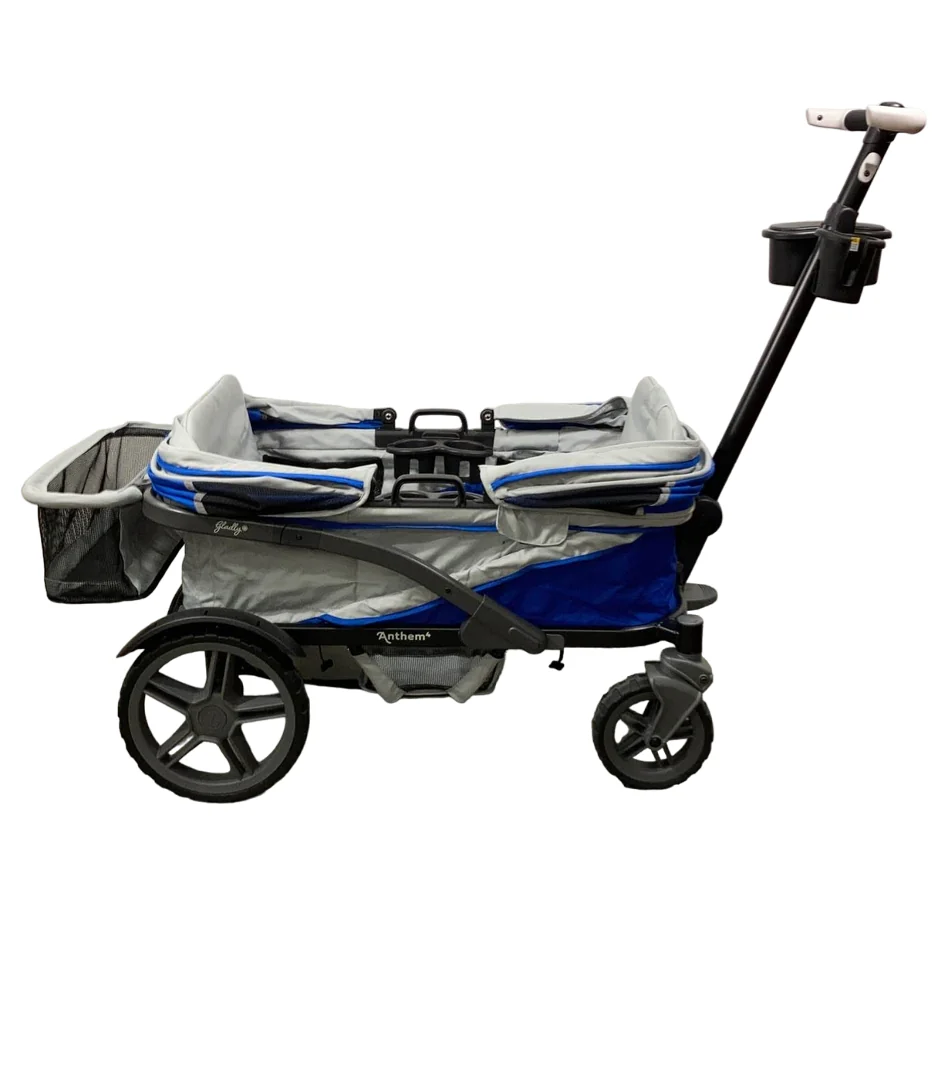 Gladly Family Anthem4 Classic 4 Seater All Terrain Wagon Stroller, Electric Silver - Image 4