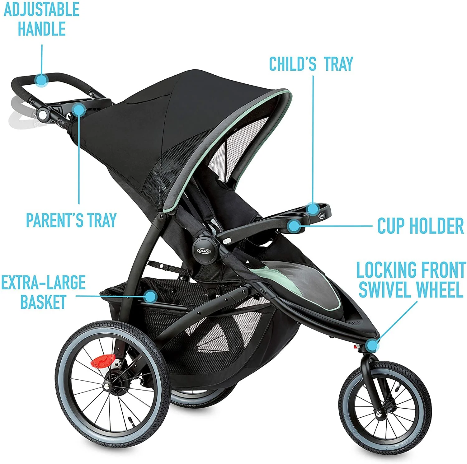 Graco FastAction Jogger LX Stroller, 2025, Drive - Image 4