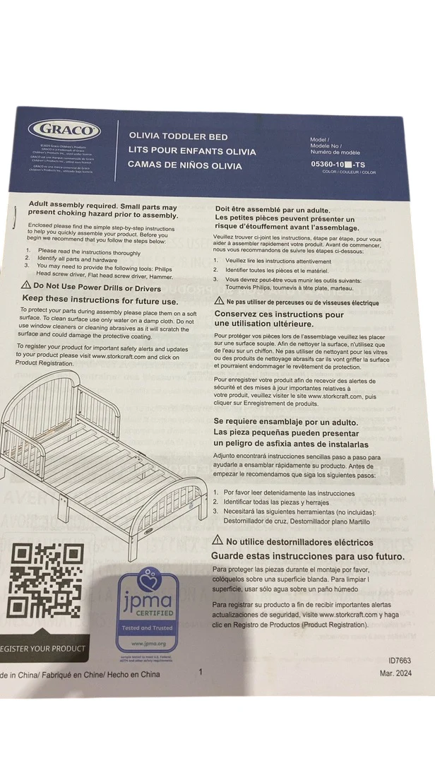 Graco Olivia Toddler Bed, Blush - Image 3