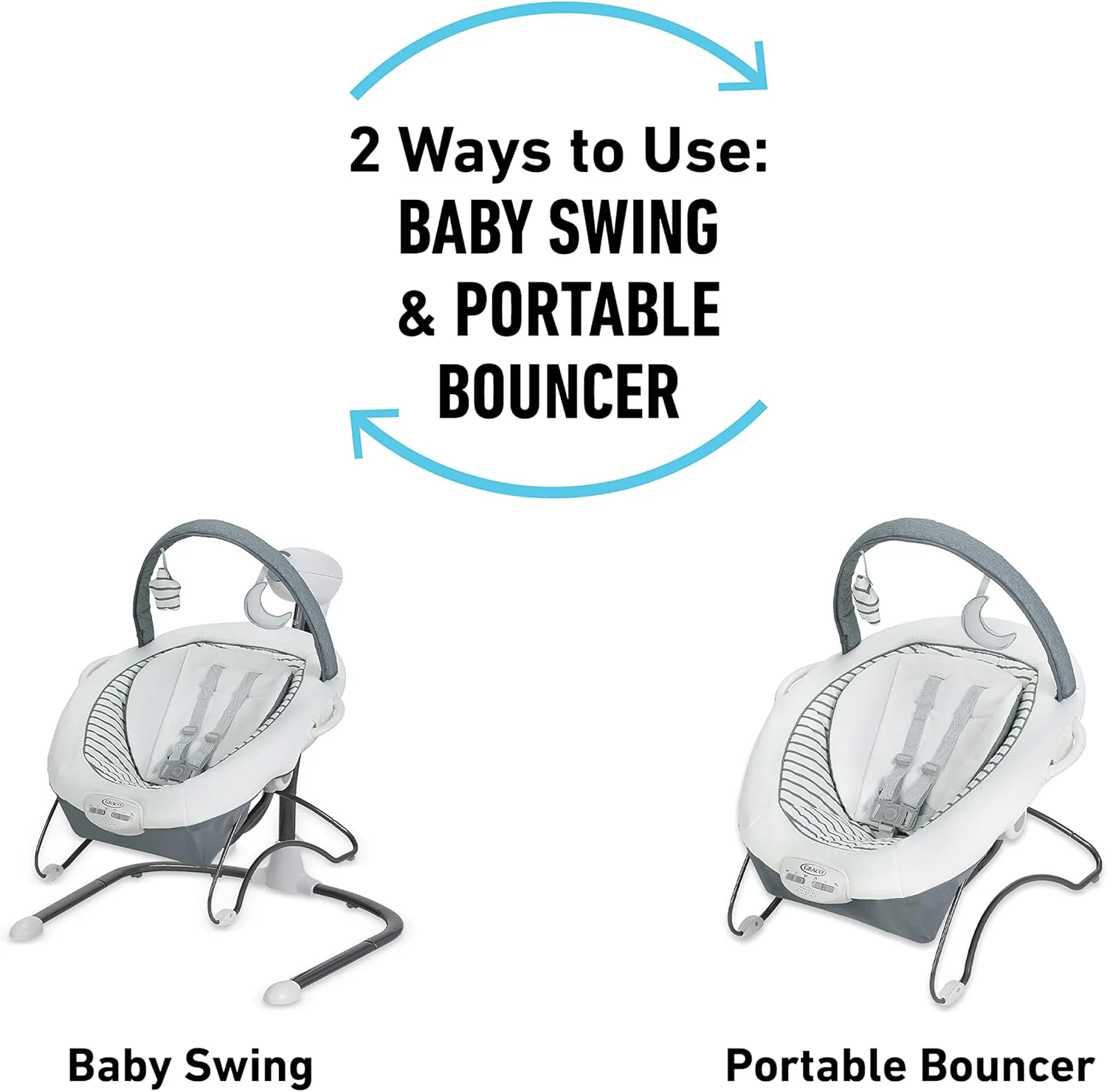 Graco Soothe 'n Sway LX Swing with Portable Bouncer, Derby Fashion - Image 2
