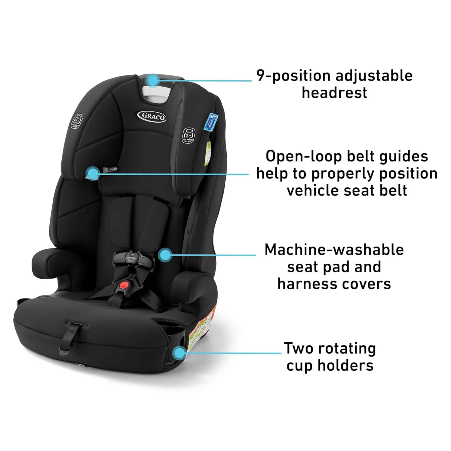 Graco Tranzitions 3-in-1 Harness Booster Car Seat, Proof, 2025 - Image 2