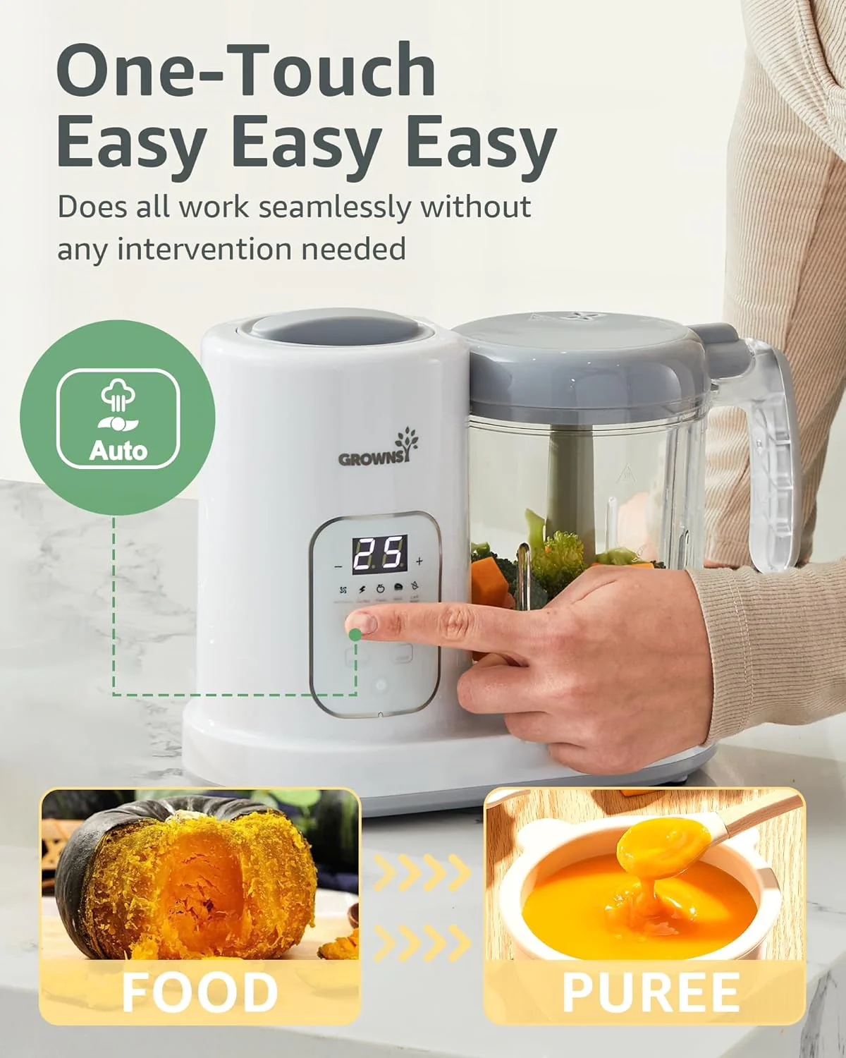 Grownsy Baby Food Maker, White - Image 2