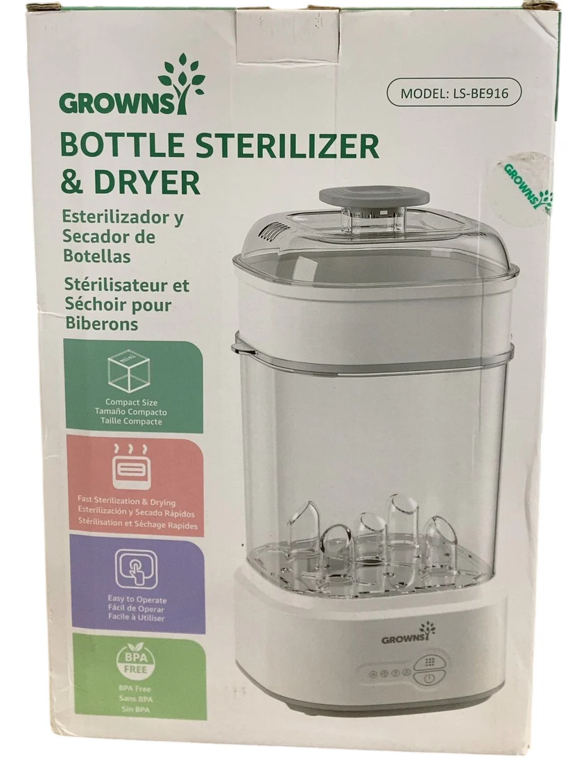 Grownsy Bottle Sterilizer and Dryer, White/Grey - Image 3