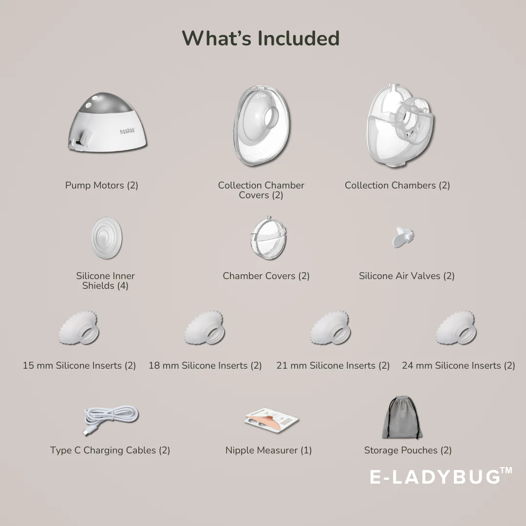 Haakaa E-Ladybug Wearable Electric Breast Pump - 2PK - Image 10