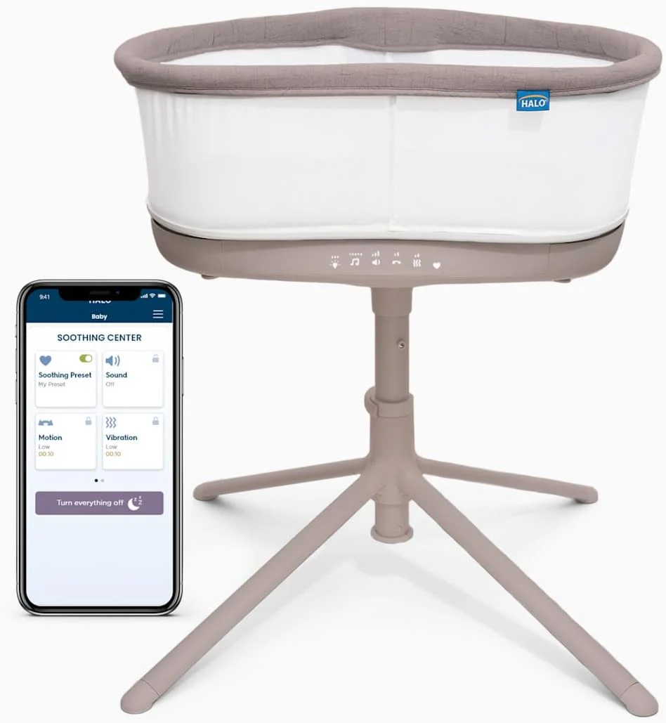 Halo BassiNest Connected Swivel Sleeper 3.0, Warm Grey
