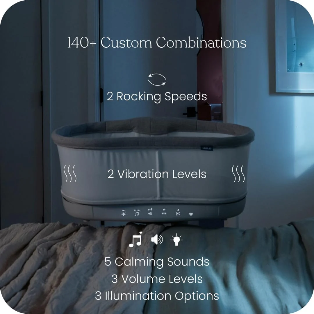 Halo BassiNest Connected Swivel Sleeper 3.0, White/Grey - Image 4