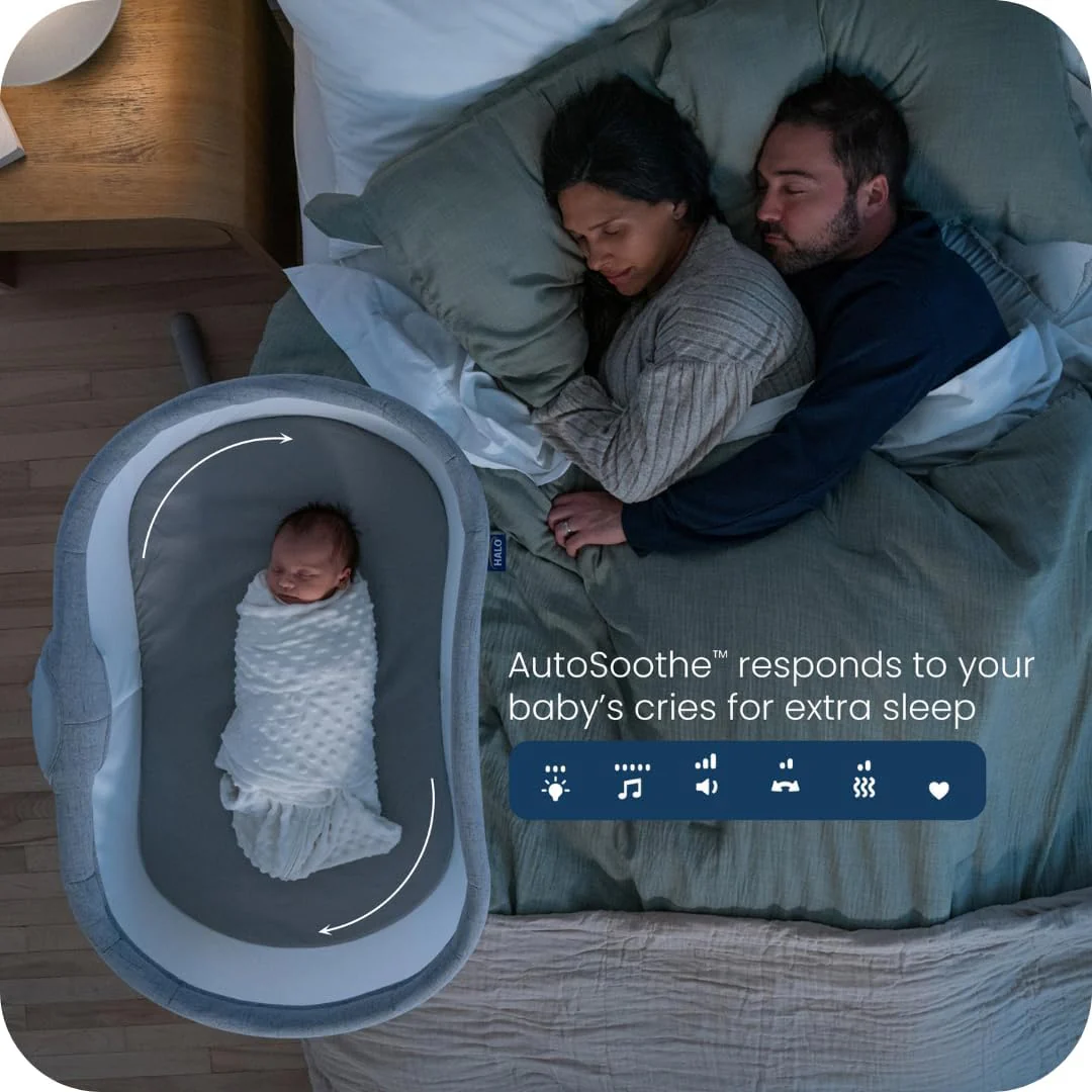 Halo BassiNest Connected Swivel Sleeper 3.0, White/Grey - Image 3