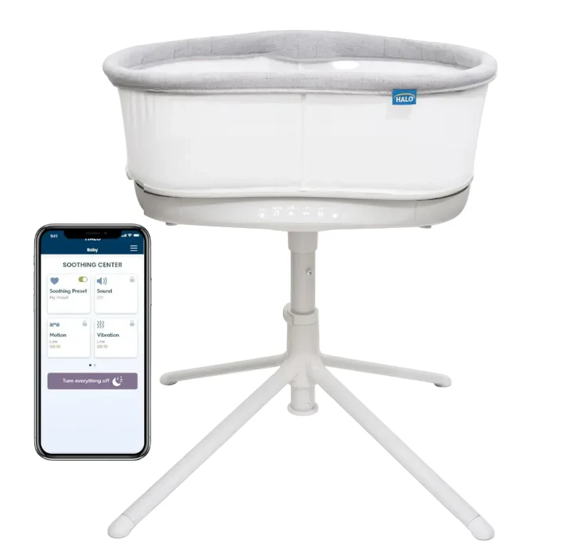 Halo BassiNest Connected Swivel Sleeper 3.0, White/Grey