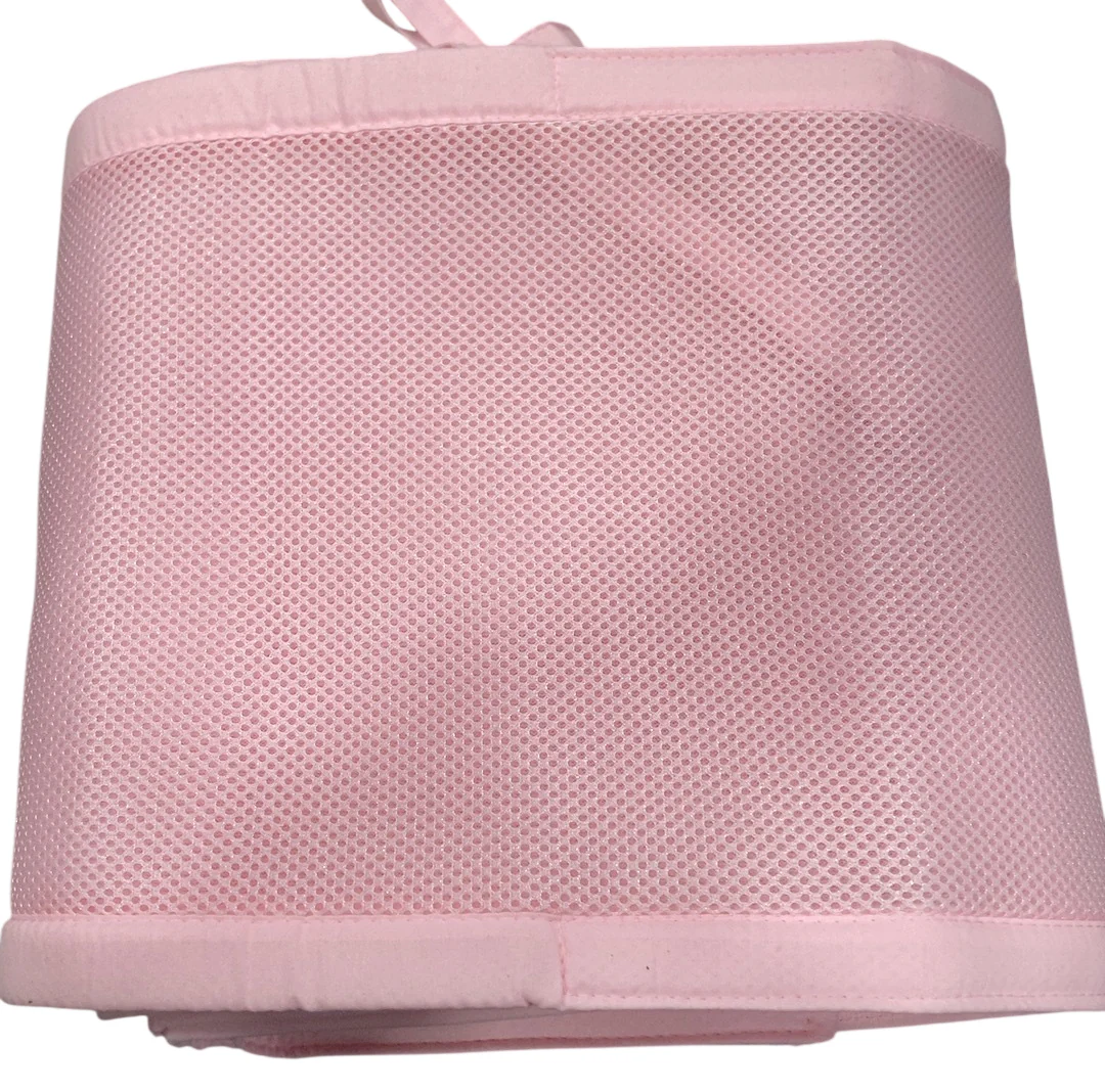 Halo BreathableBaby Mini Crib Breathable Mesh Liner, Deluxe, Shell Pink - Image 2