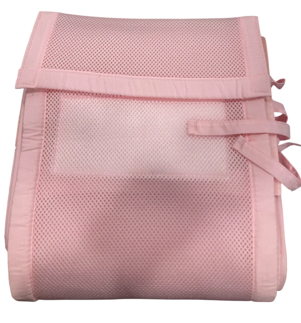 Halo BreathableBaby Mini Crib Breathable Mesh Liner, Deluxe, Shell Pink - Image 3