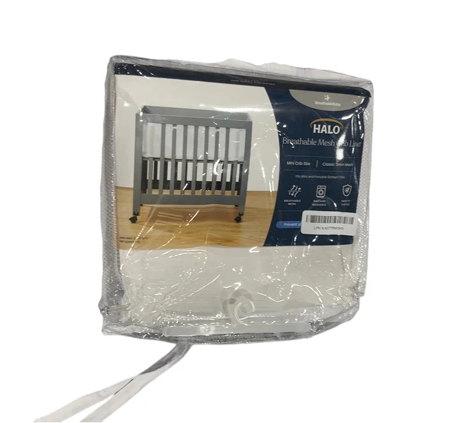 Halo BreathableBaby Mini Crib Breathable Mesh Liner, White - Image 3