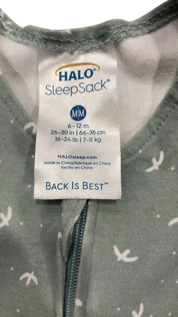 Halo Cotton Sleepsack, Medium, Sage Bird - Image 2