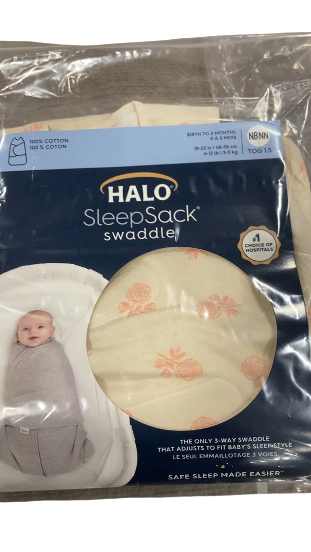 Halo Cotton Sleepsack, Newborn, Rose Toss Blush - Image 2